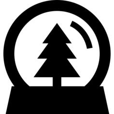 Christmas snow globe with tree inside