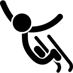 滑雪者剪影下降