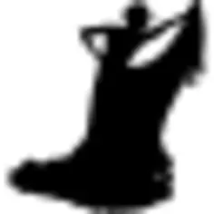 Traditional feminine flamenco dancer silhouette