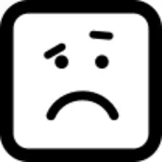 Sad rounded square emoticon