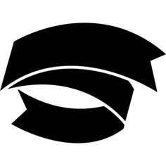 Ribbon black textile banner