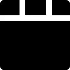 Design with header divided in three areas in square button