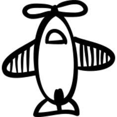 Airplane hand drawn toy from top view