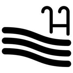 完整的游泳池与楼梯