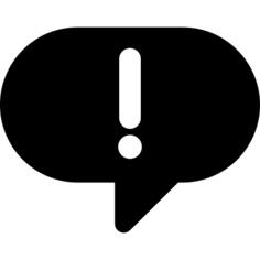 Speech bubble with exclamation mark