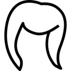 Female blond hair shape outline