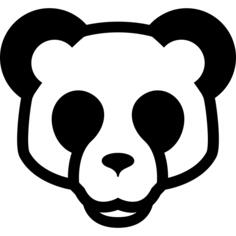 Panda bear face front