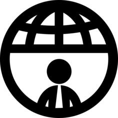 Businessman in international symbol