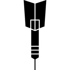 垂直位置的飞镖指向下方