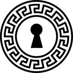 Keyhole shape with ornamented circle of indian design