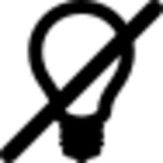Lightbulb with a diagonal line on it