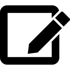 Edit interface symbol of square paper with a pencil