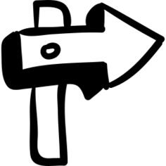 Wood right arrow handmade signal