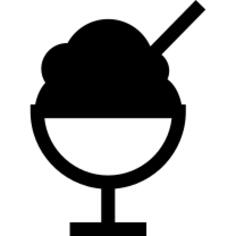 Ice cream glass with straw