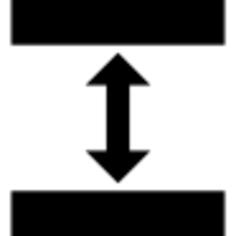 Double up and down arrow between two horizontal bars