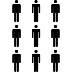 人九个剪影