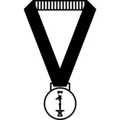 Medal hanging of a ribbon