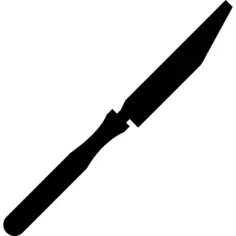Knife of thin shape in diagonal position