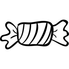 Halloween candy of rectangular striped hand drawn shape