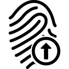 Fingerprint outline with arrow up