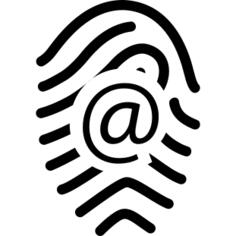 Fingerprint with arroba sign