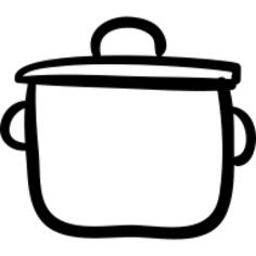 Cooking pot outline with cover