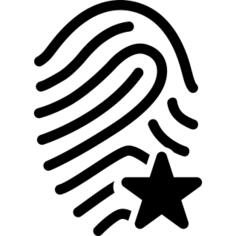 Fingerprint outline with star shape