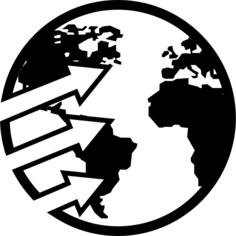 地球地球与三个箭头