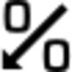 与箭头斜线的金钱百分比符号