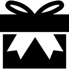 Gift box with big ribbon bow