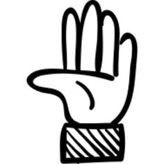 Hand stop hand drawn sign