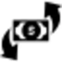 美元与两个转动的箭头企业标志的金钱票据