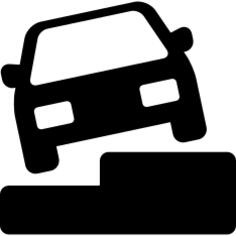 在楼梯上的汽车