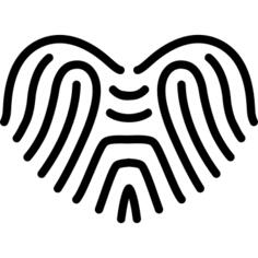 Fingerprints shaped like a heart