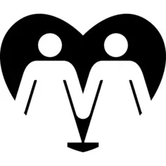 Familiar group of two women couple in a heart