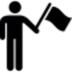 Man waving a flag