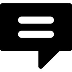 Square speech bubble with text lines