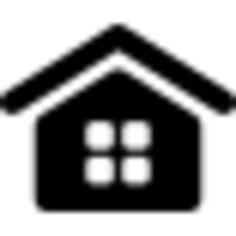 Home interface symbol with a window of squares