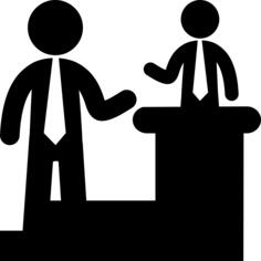 Two businessmen coworkers talking at office