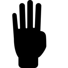 Counting to four with hand fingers
