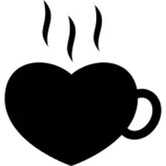 Coffee lovers hot cup of heart shape