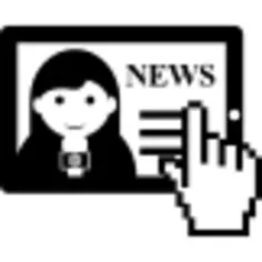 平板电脑的女记者