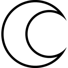 Crescent moon outline
