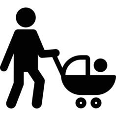 婴儿车的男人