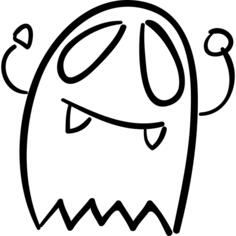 Halloween ghost costume with fangs