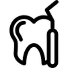 Dentist tool and a tooth outline