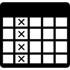 Table cells of a column selected with crosses