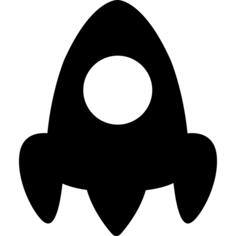 Space ship in vertical position