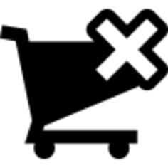 Cancel shopping cart e commerce interface symbol