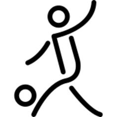 Stick man playing soccer